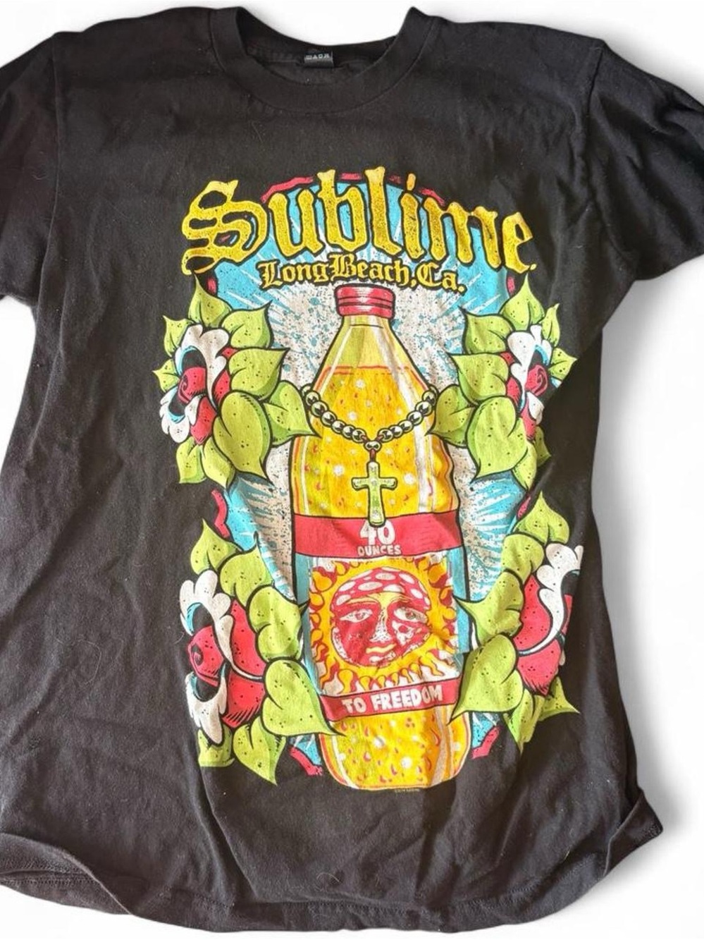 Black Graphic Bottle Art Tee